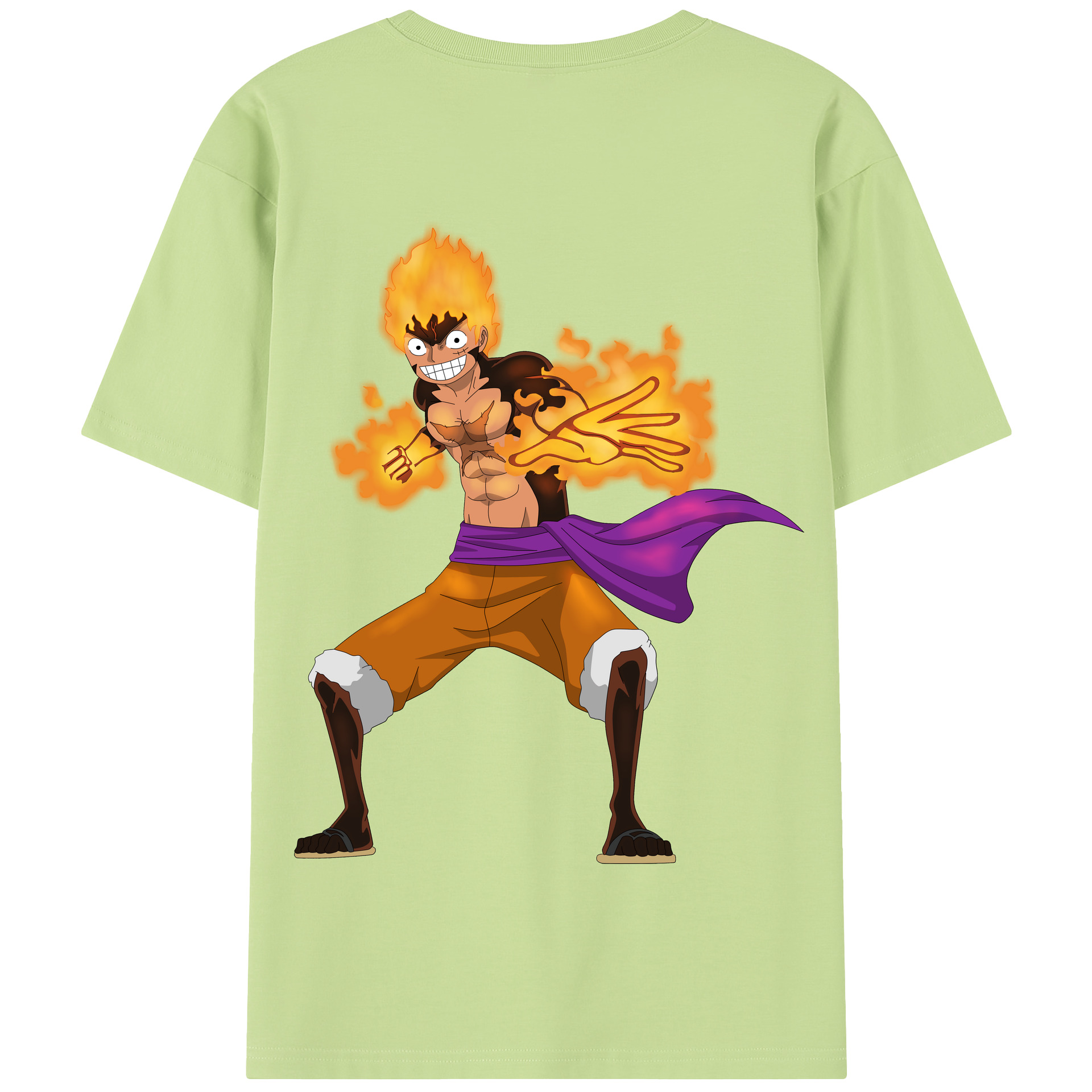 ワンピース モンキー・D・ルフィ ONE PIECE Monkey D. Luffy 綿100％半袖Tシャツ（背面プリント）